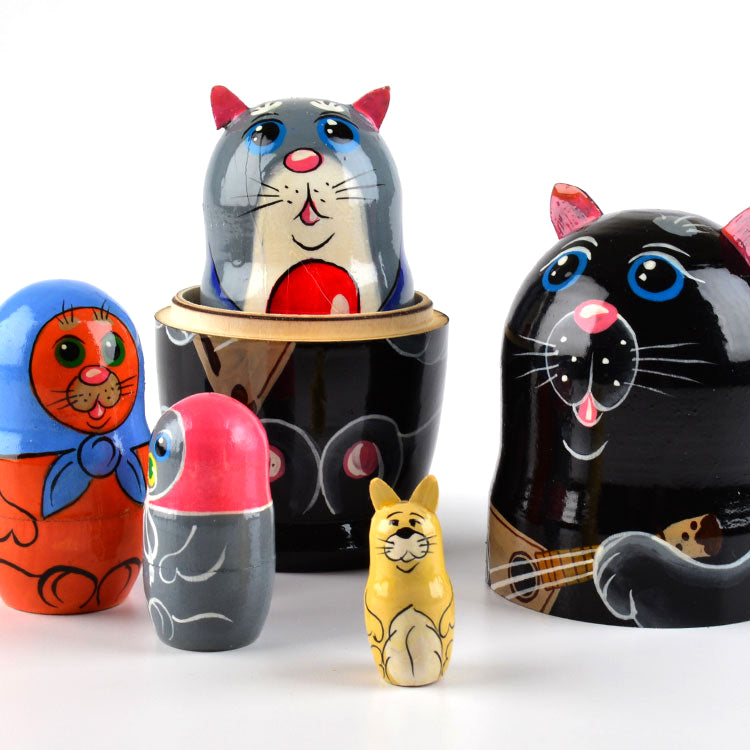 Black Cat Musician Russian Matryoshka