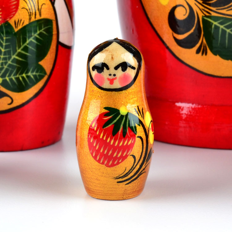 Golden Strawberries Girl Stacking Doll