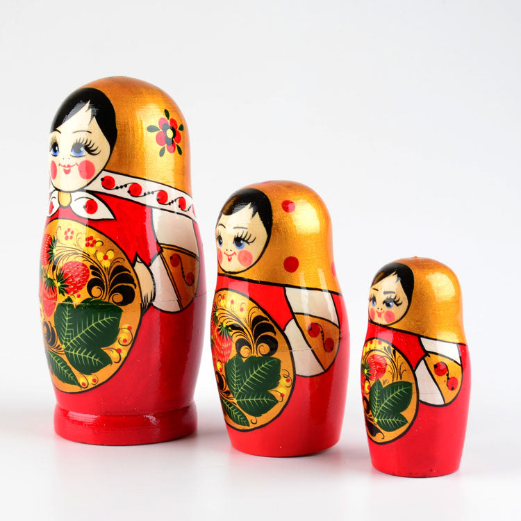 Golden Strawberries Girl Stacking Doll