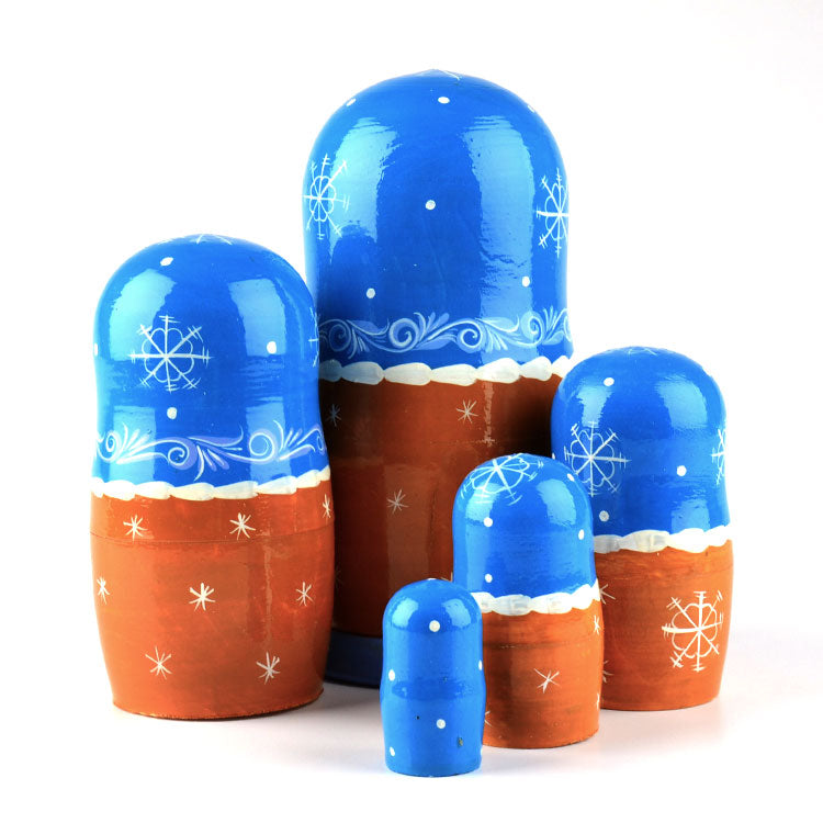 Winter Matryoshka with Snowman