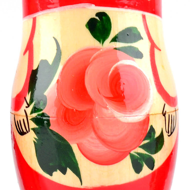 Red Floral Babushka Doll