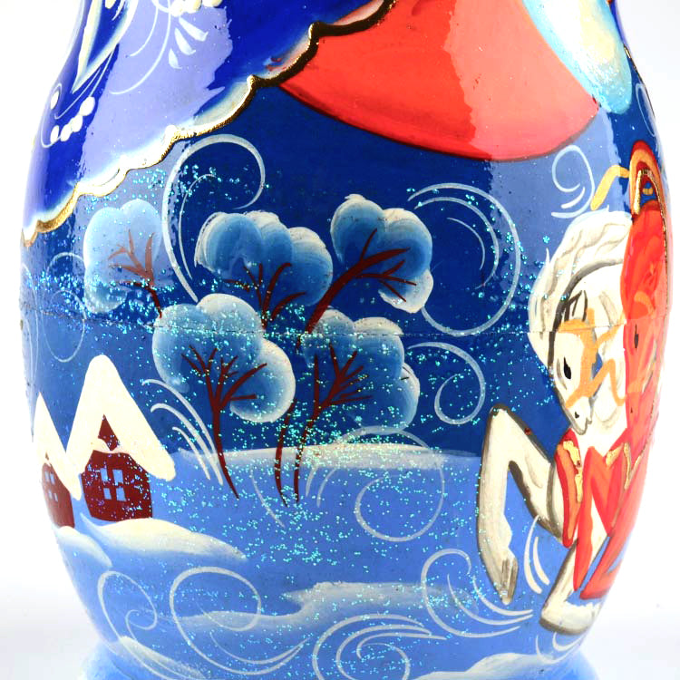 Musical Russian Troika Doll with Ornaments