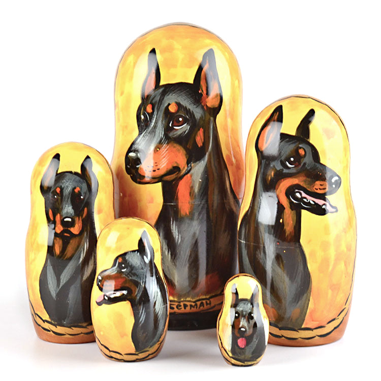 Doberman Dog Breed Nested Doll