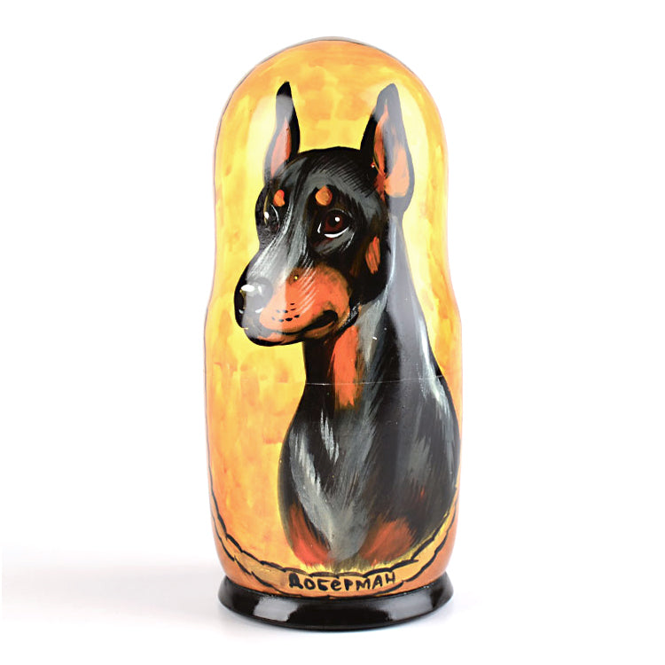 Doberman Dog Breed Nested Doll