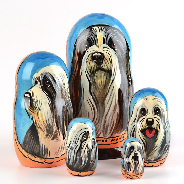 Bearded Collie Nested Dolls