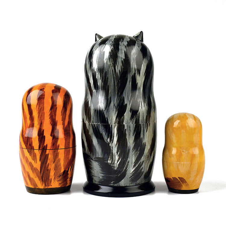 Five Different Cats Stacking Dolls