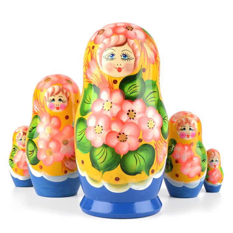 Pink Posy 5 pc Babushka Doll