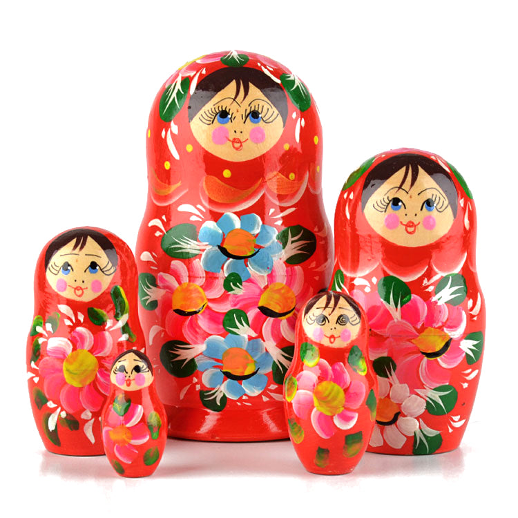 Red Matryoshka Doll 5 pcs