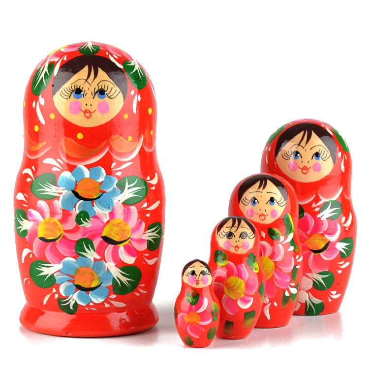 Red Matryoshka Doll 5 pcs