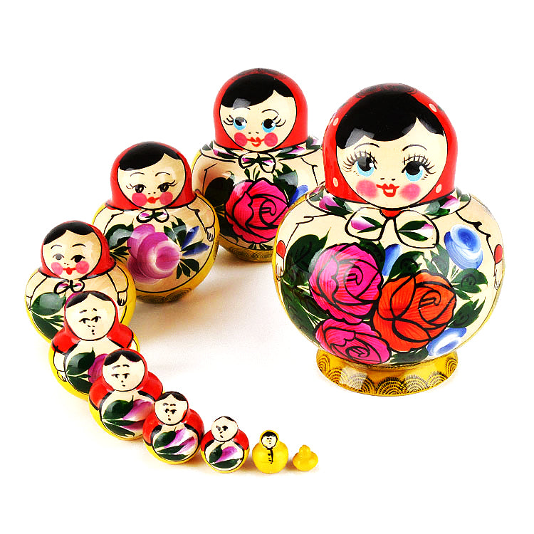 Round Red Roses Matryoshka