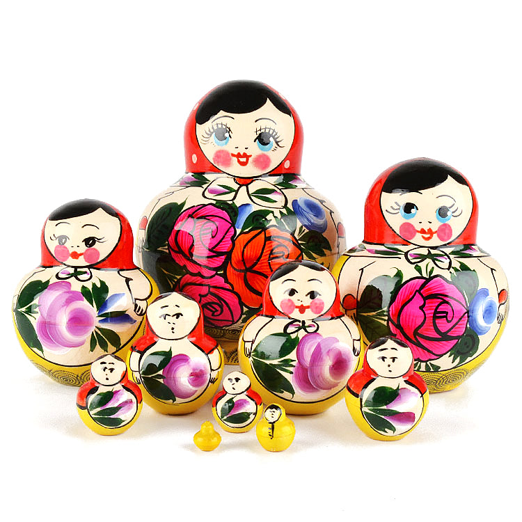 Round Red Roses Matryoshka