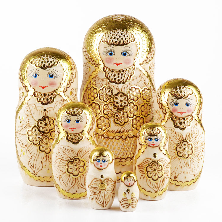 Golden Flowers 7pc Nested Doll