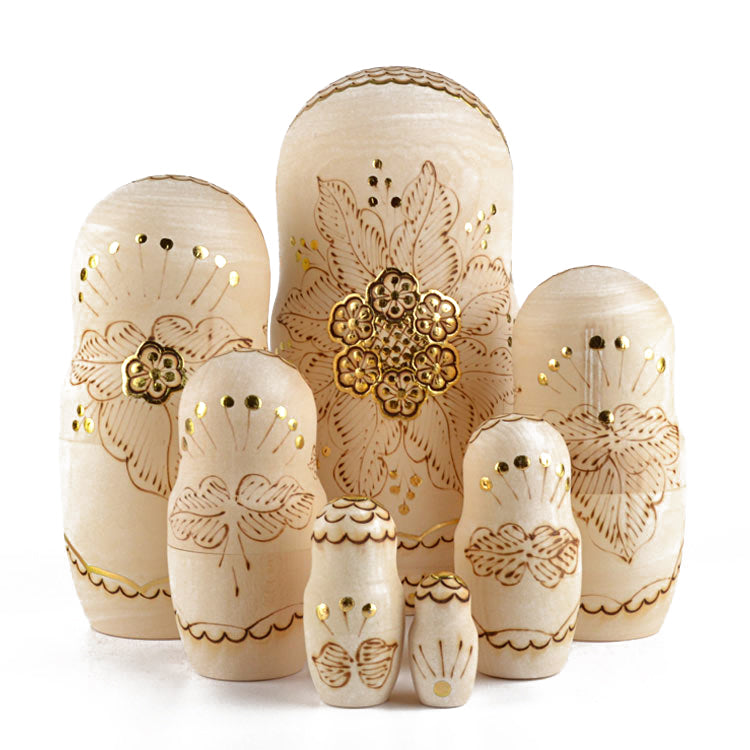 Golden Flowers 7pc Nested Doll