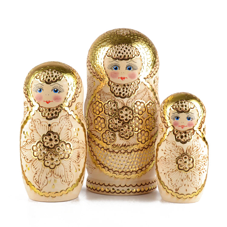 Golden Flowers 7pc Nested Doll