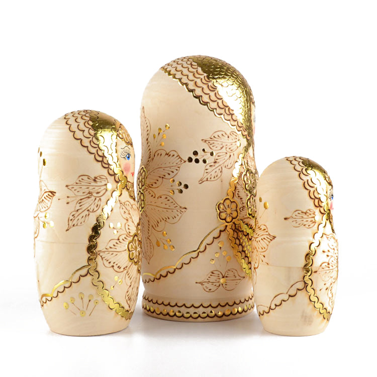 Golden Flowers 7pc Nested Doll
