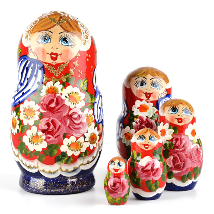 Colorful Floral Wooden Nesting Doll