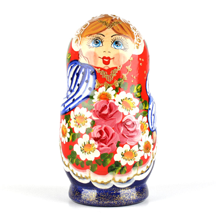 Colorful Floral Wooden Nesting Doll
