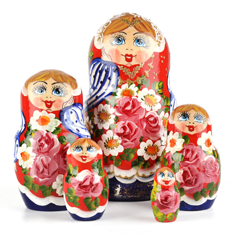 Colorful Floral Wooden Nesting Doll