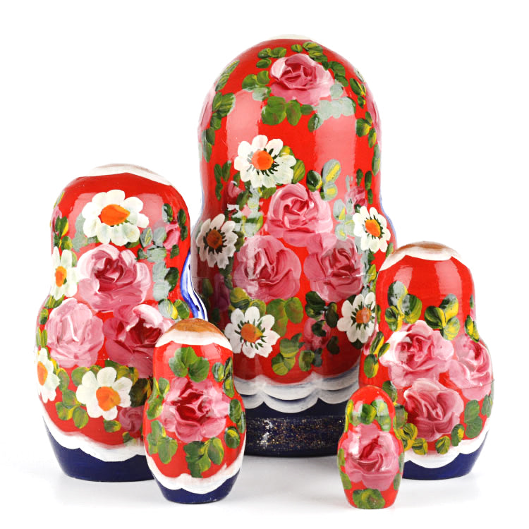 Colorful Floral Wooden Nesting Doll