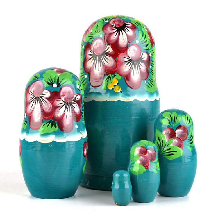 Teal Color Babushka Doll