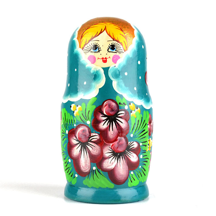 Teal Color Babushka Doll