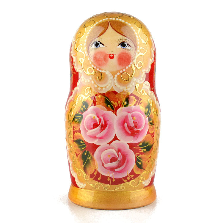 Rose Beauty 5pc Red Babushka
