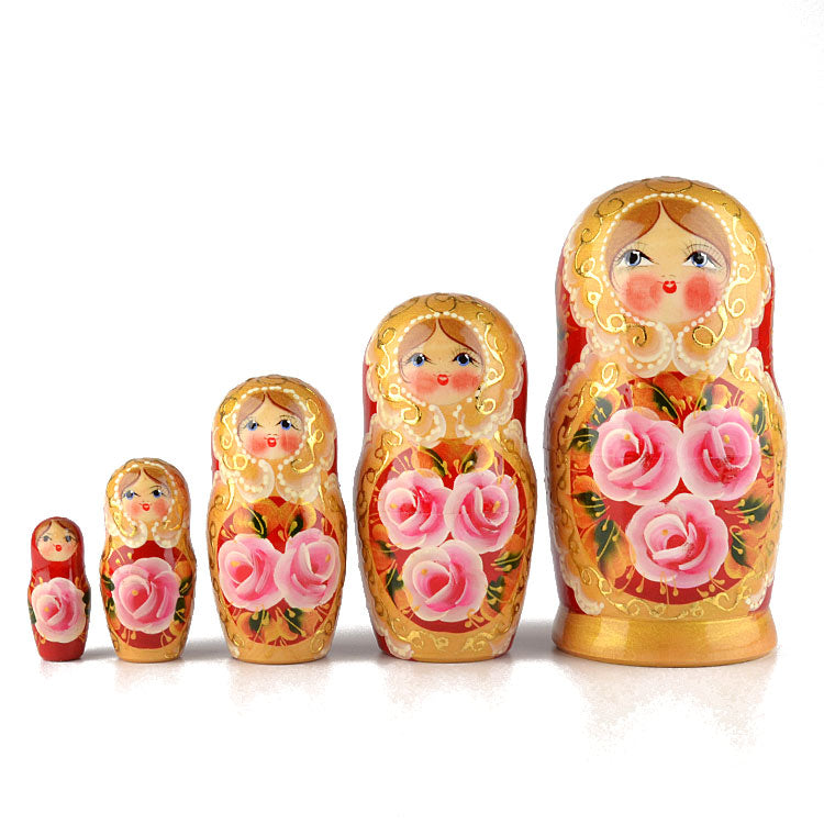 Rose Beauty 5pc Red Babushka
