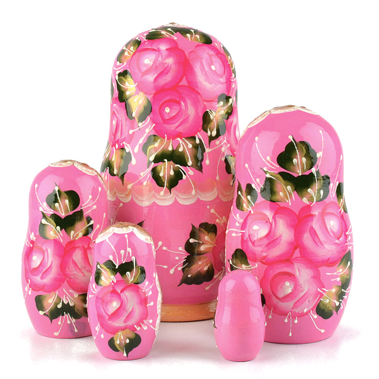 Rose Beauty 5pc Pink Nested Doll