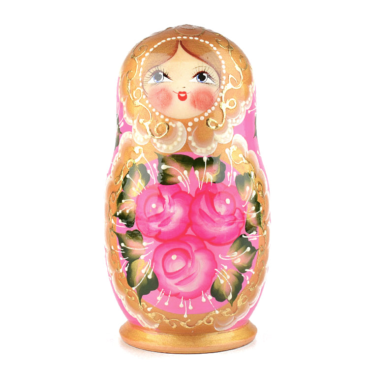 Rose Beauty 5pc Pink Nested Doll