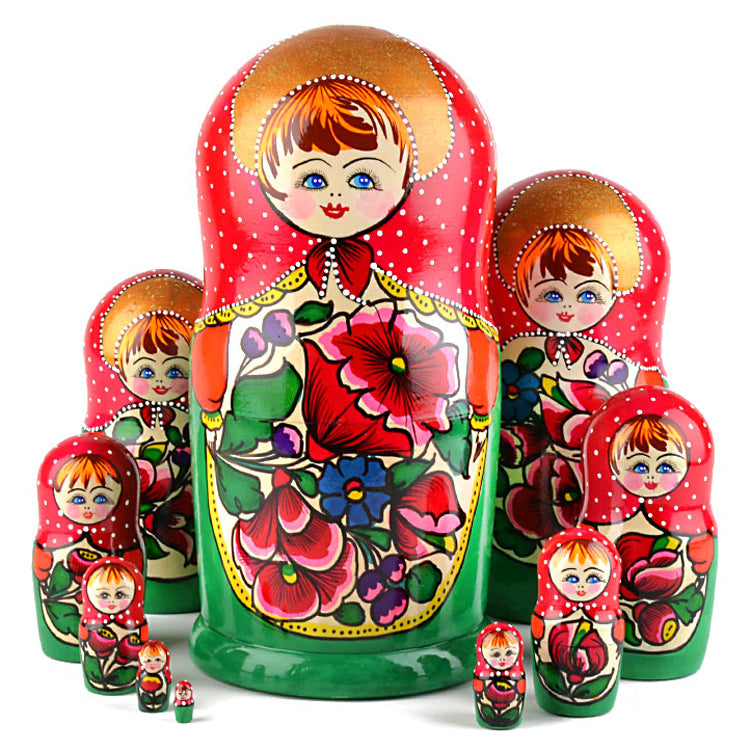 10pc Colorful Maiden Babushka