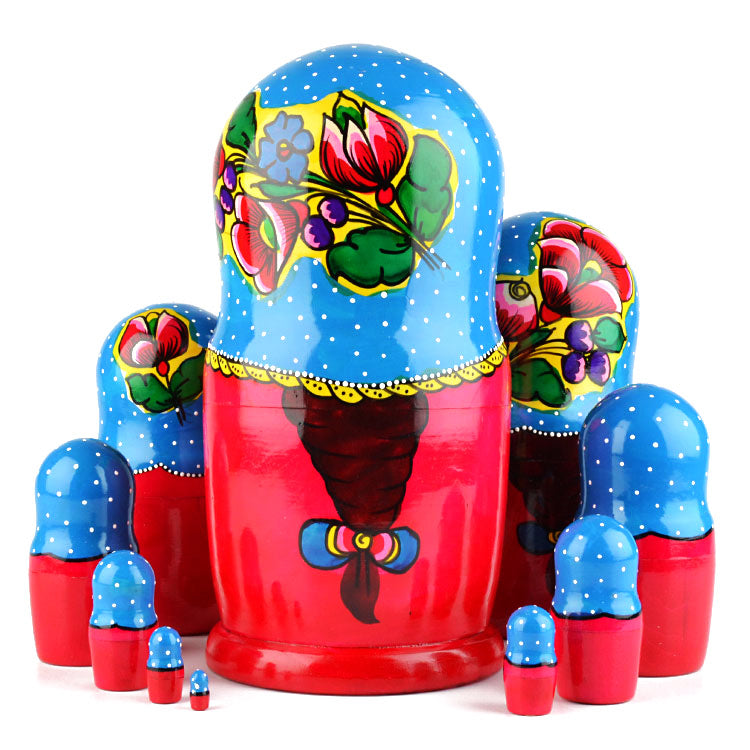 Cheerful Maiden 10 pcs Matryoshka