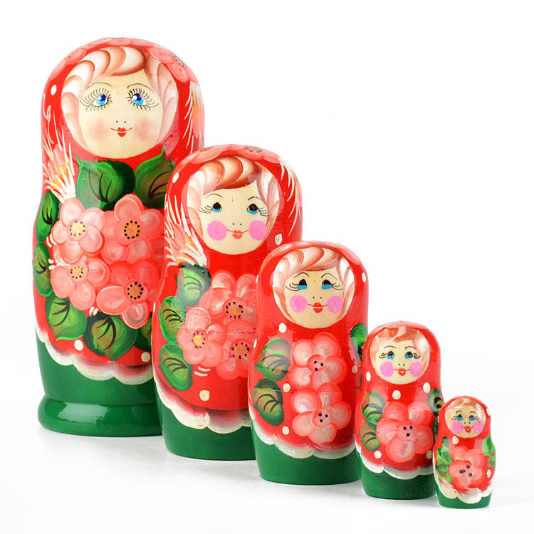 Pretty Floral 5 pc Stacking Doll