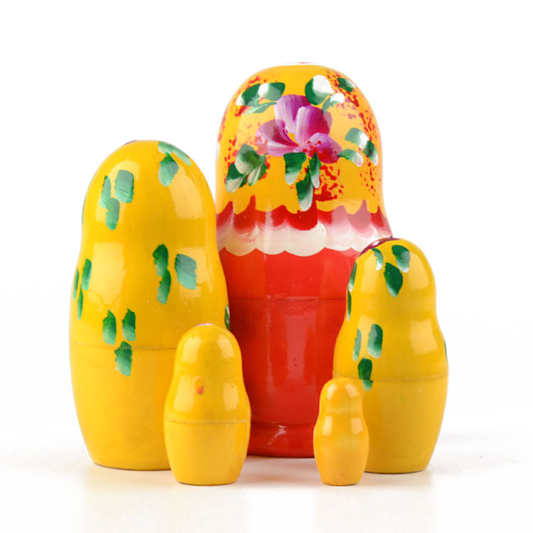 Cheerful Yellow Floral Matryoshka