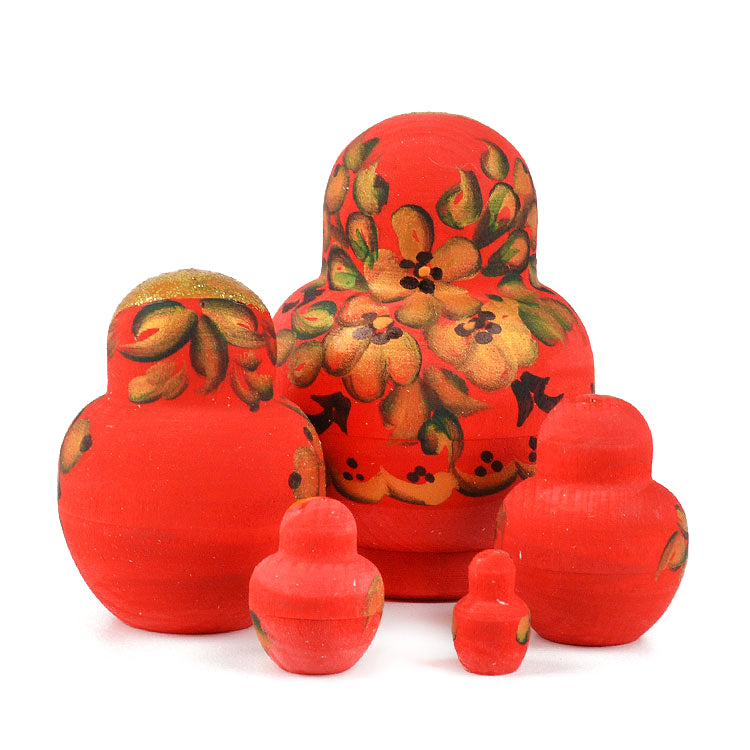 Red, Gold, & Black 3" Tall Stacking Doll