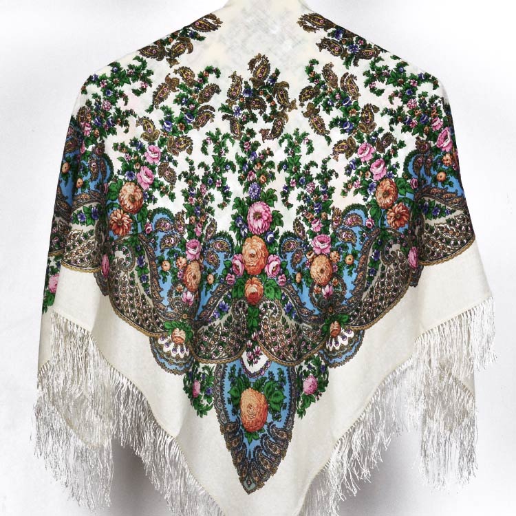 Paisley Flowers Wool Shawl