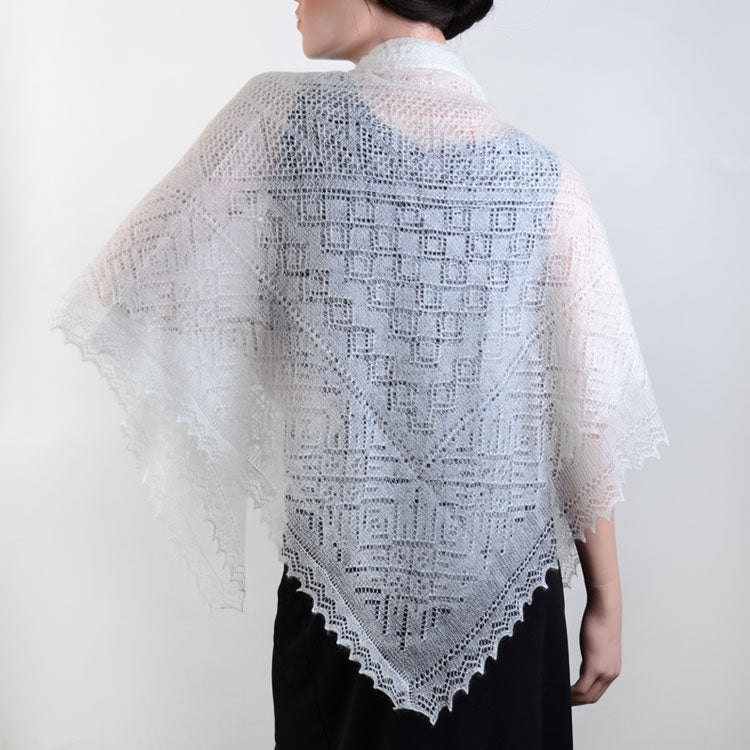 White Orenburg Cashmere Shawl