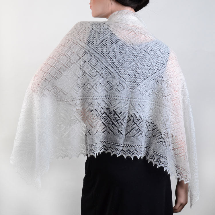 White Orenburg Cashmere Shawl