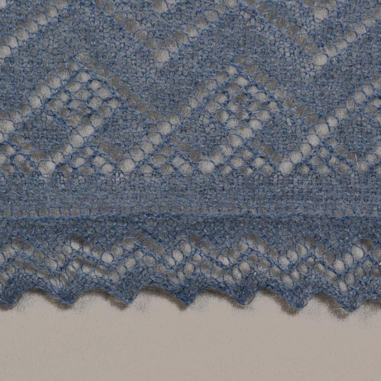 Dusky Blue Orenburg Cashmere  Shawl