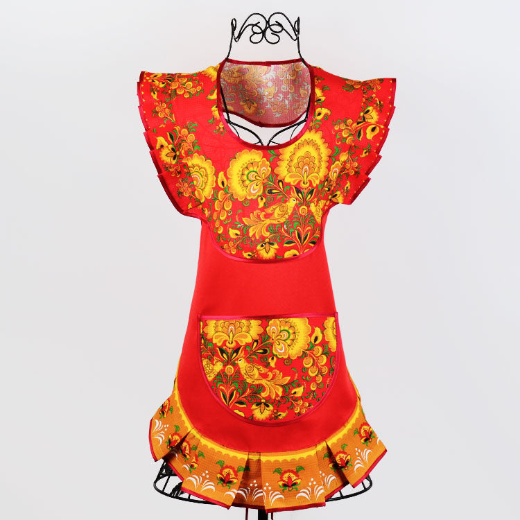 Russian Kitchen Red Apron