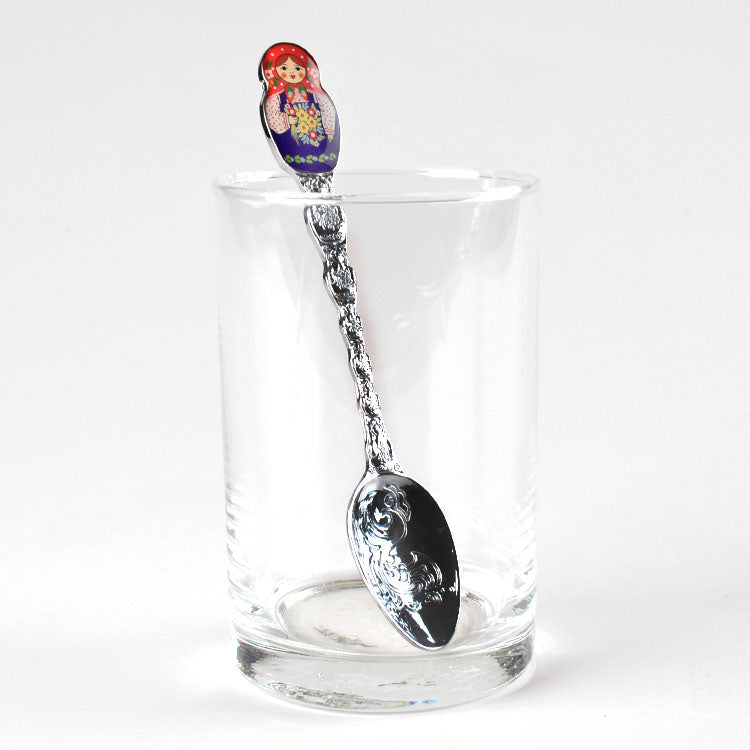 Matryoshka Souvenir Spoon - Silver Color