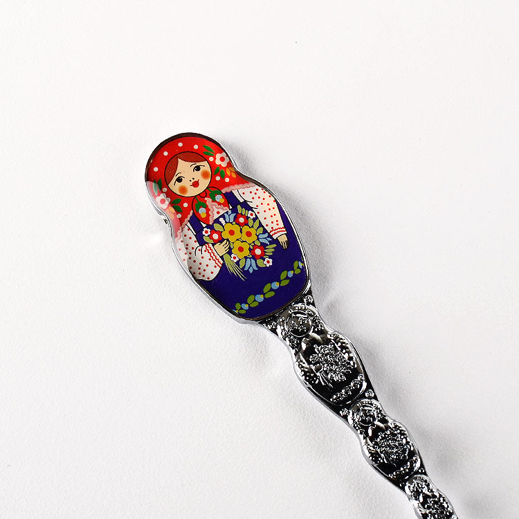 Matryoshka Souvenir Spoon - Silver Color