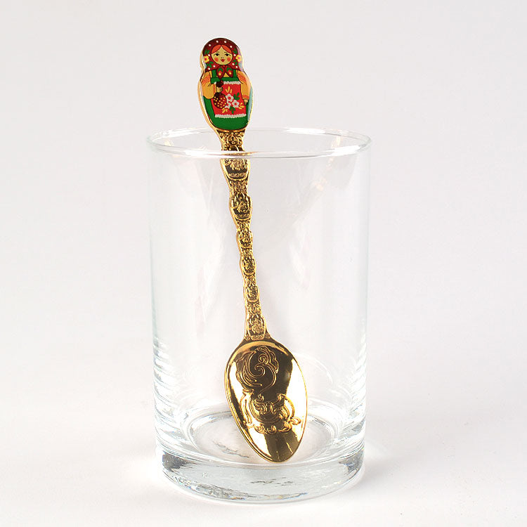 Matryoshka Souvenir Spoon - Gold Color