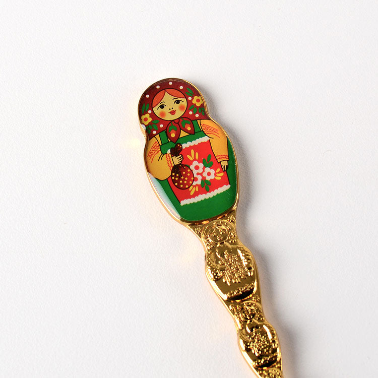 Matryoshka Souvenir Spoon - Gold Color