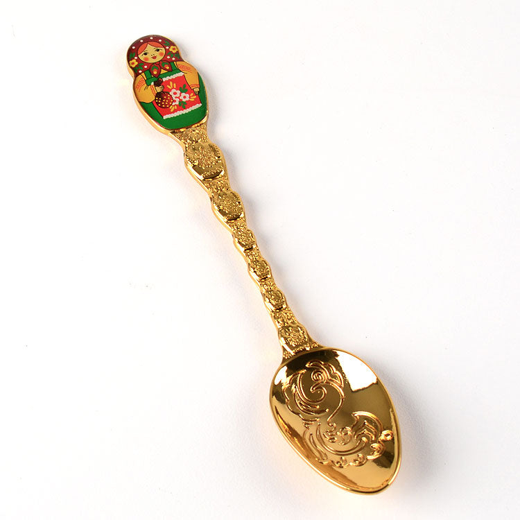 Matryoshka Souvenir Spoon - Gold Color