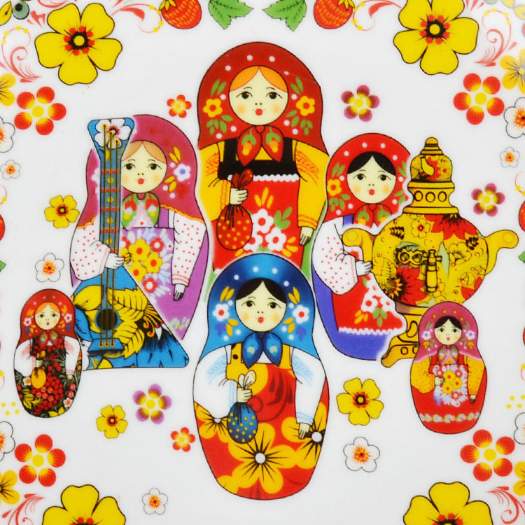 From Russia with Love Matryoshka Plate - White