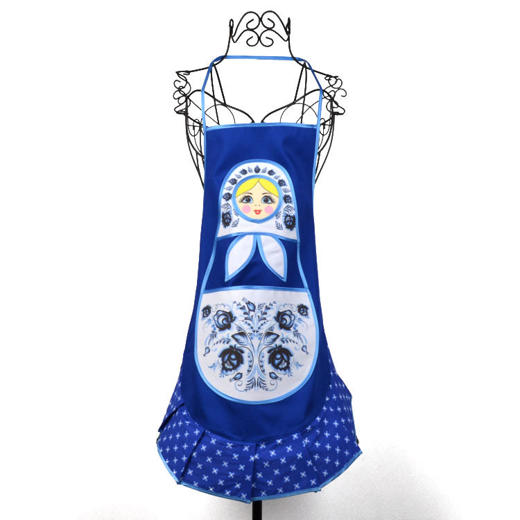 Kitchen Apron with Russian Matryoshka Doll