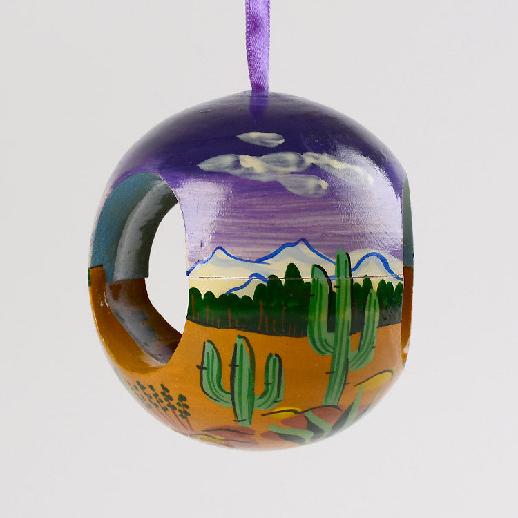 Kachina in the Desert Wooden Ball Ornament