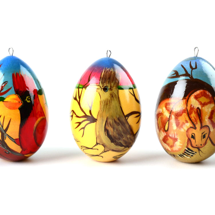 Southwest Animals Eggs Ornament Set