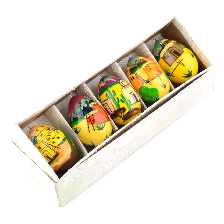 Southwest Adobe Eggs Ornament Set