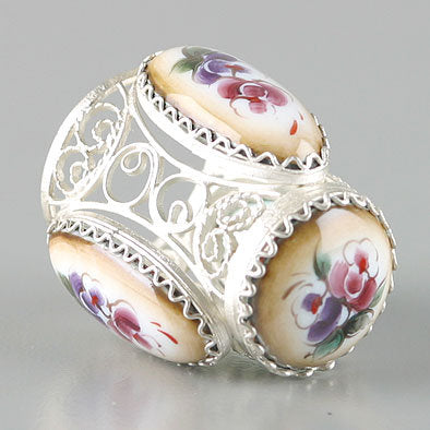 Filigree Enamel Finift Thimble from Russia